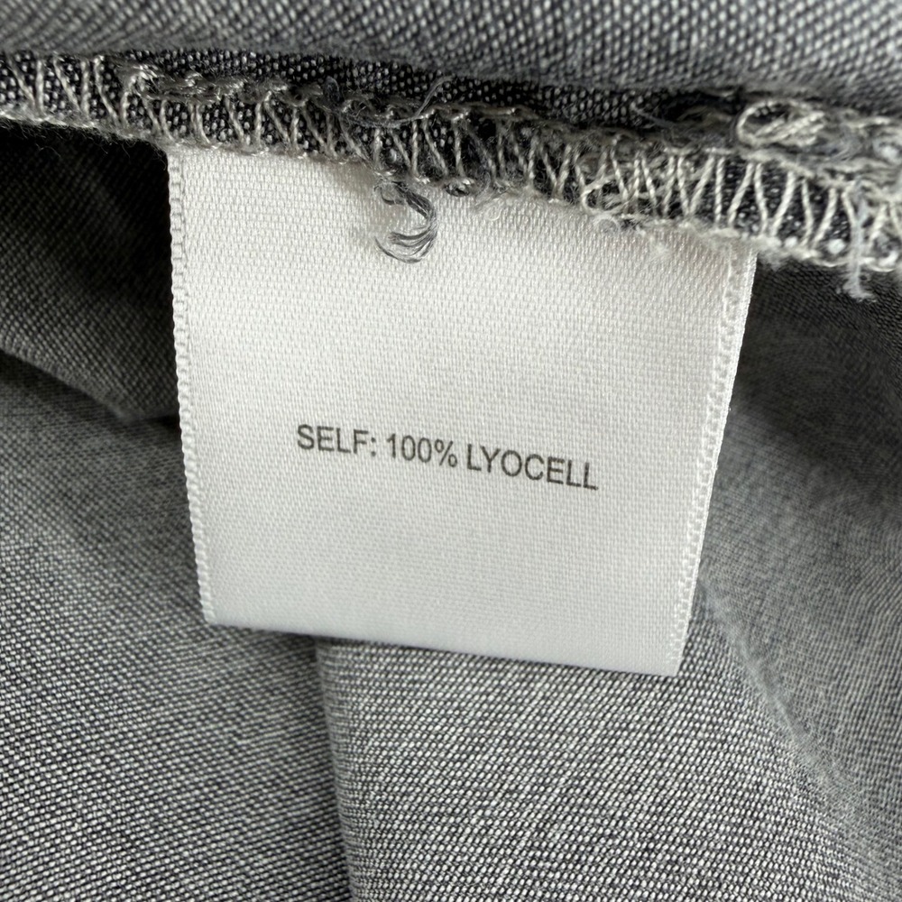 Jane + Delancey Women 3X Gray Button Down Ruffle Neck Lyocell Flutter Sleeve Top - Picture 4 of 6